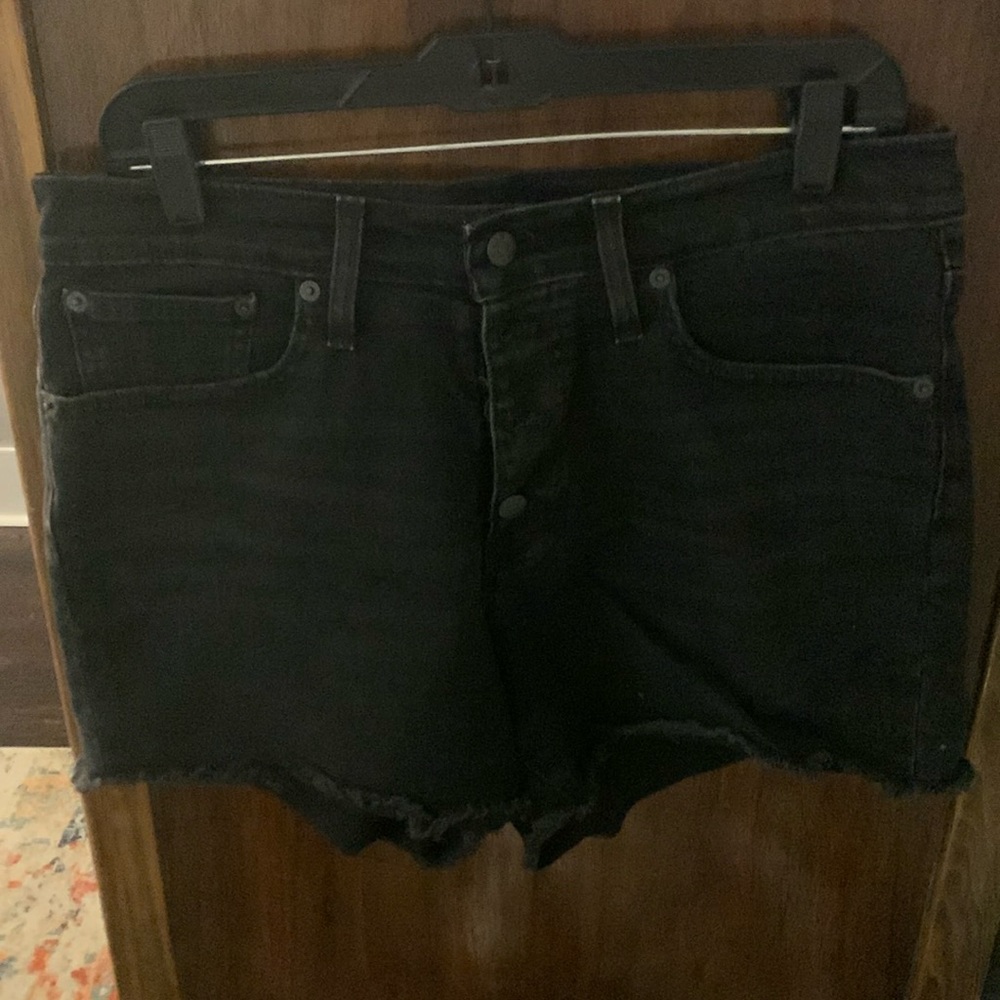 Black jean shorts